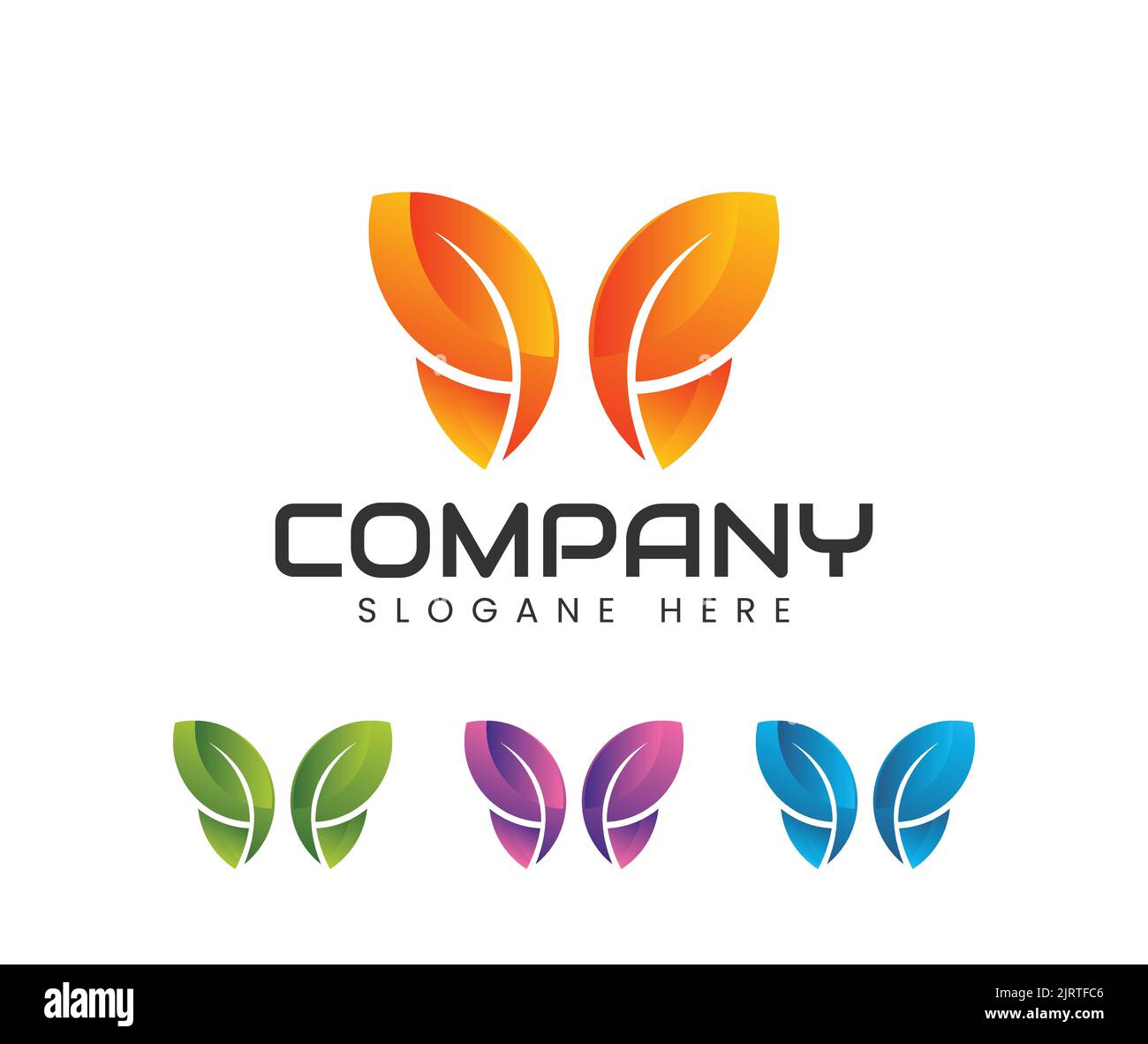 Modern butterfly colourful logo design concept template. Butterfly logo