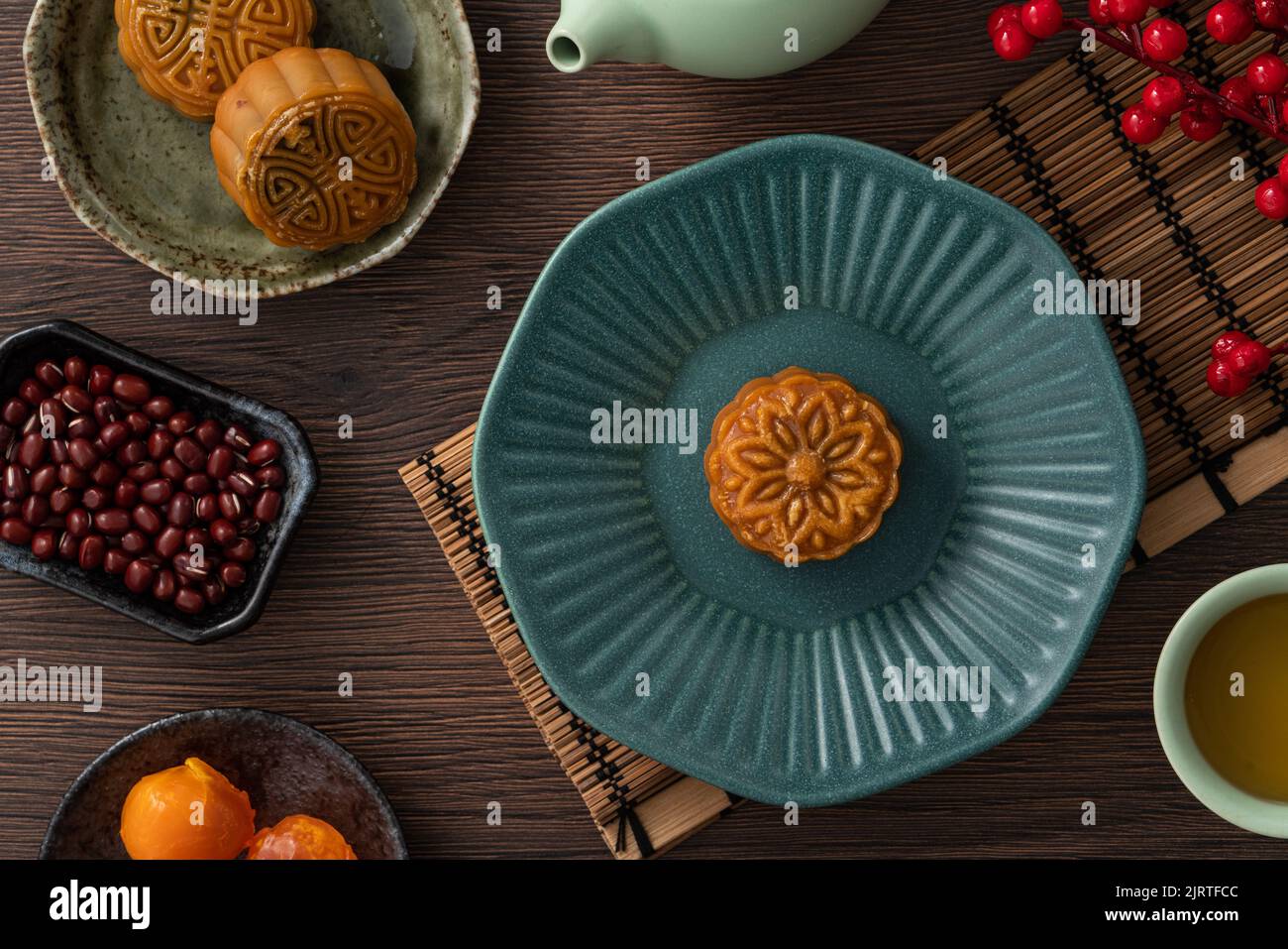 Delicious Cantonese moon cake for Mid-Autumn Festival food mooncake on ...