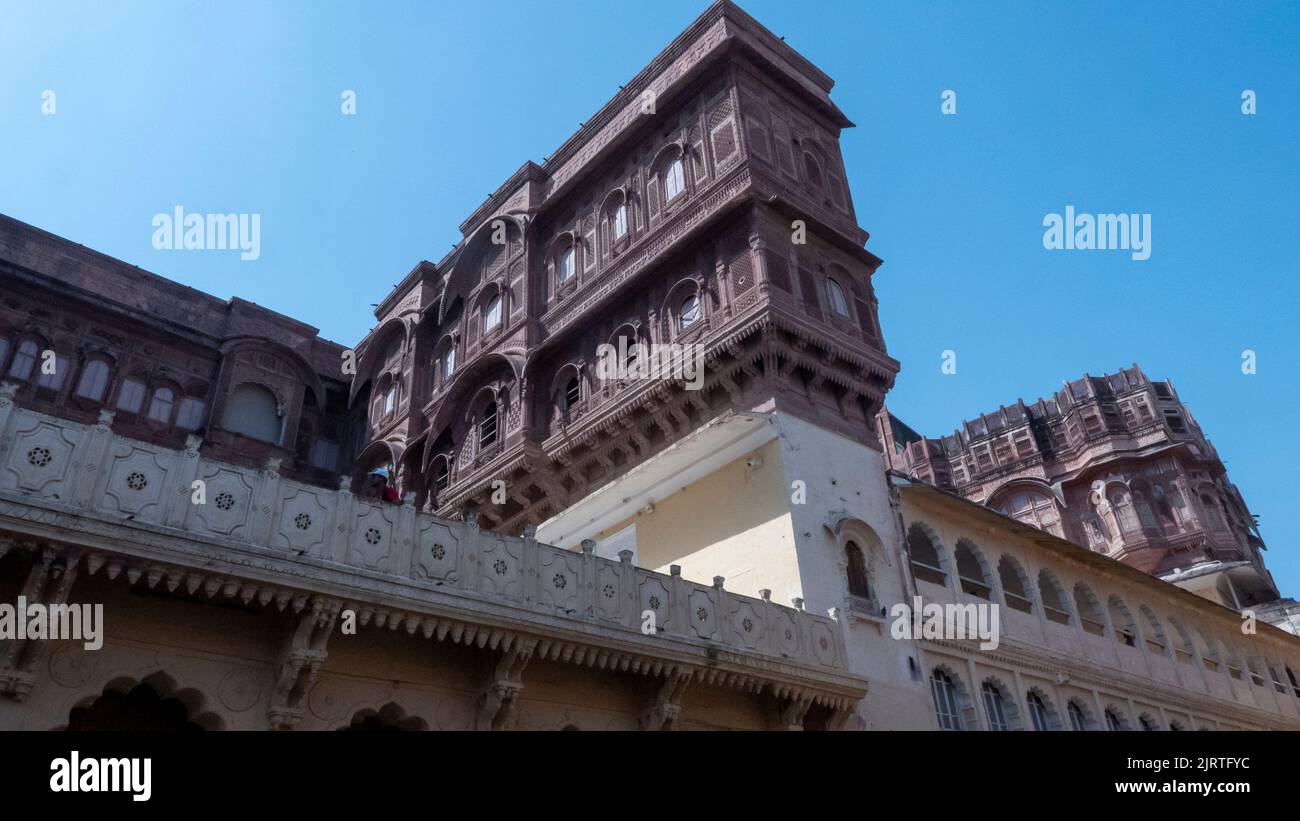 Ancient ruined old fort in jodhpur city, Rajasthan, India Stock Photo