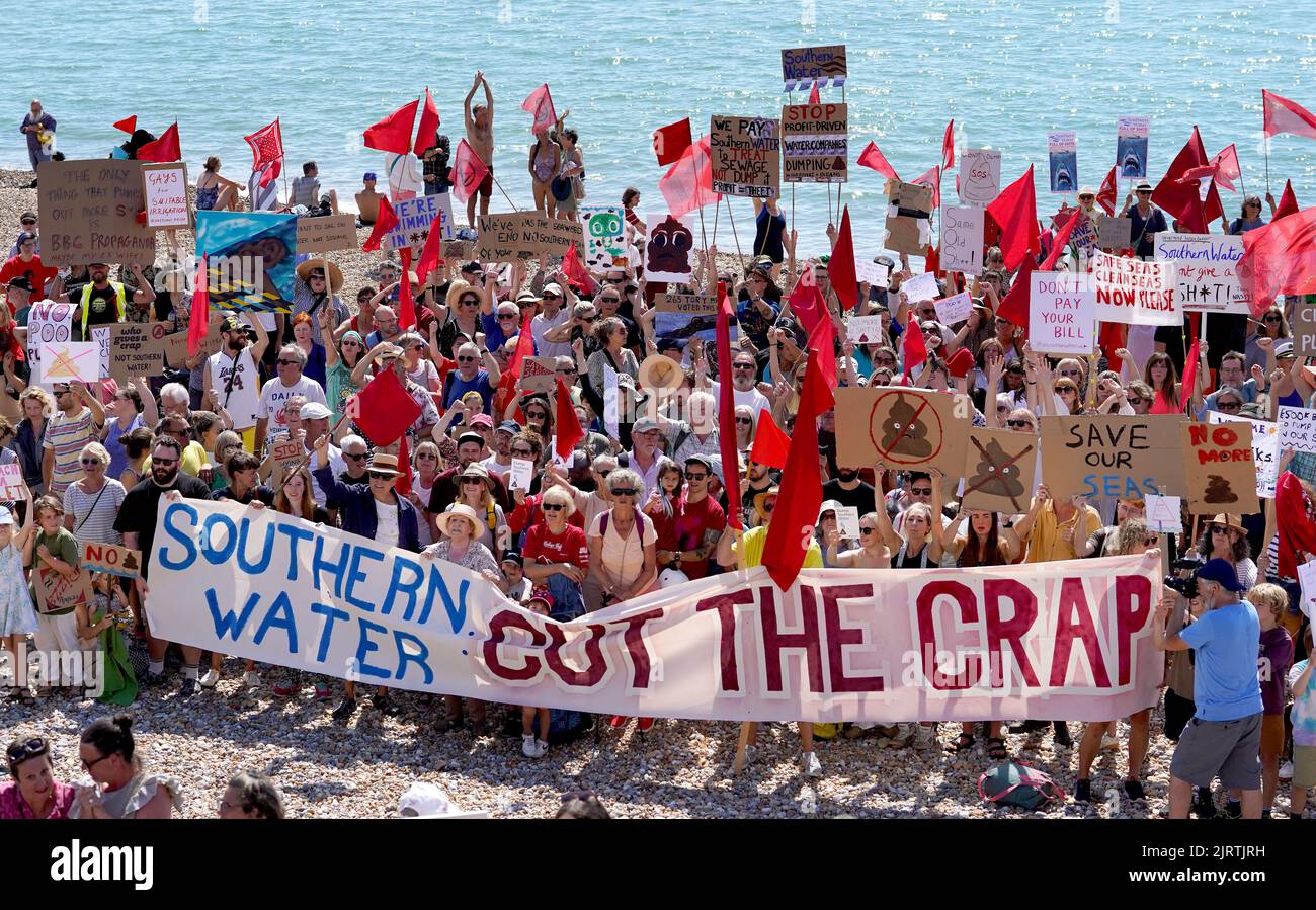 Members of the public and protesters from Hastings and St Leonards ...