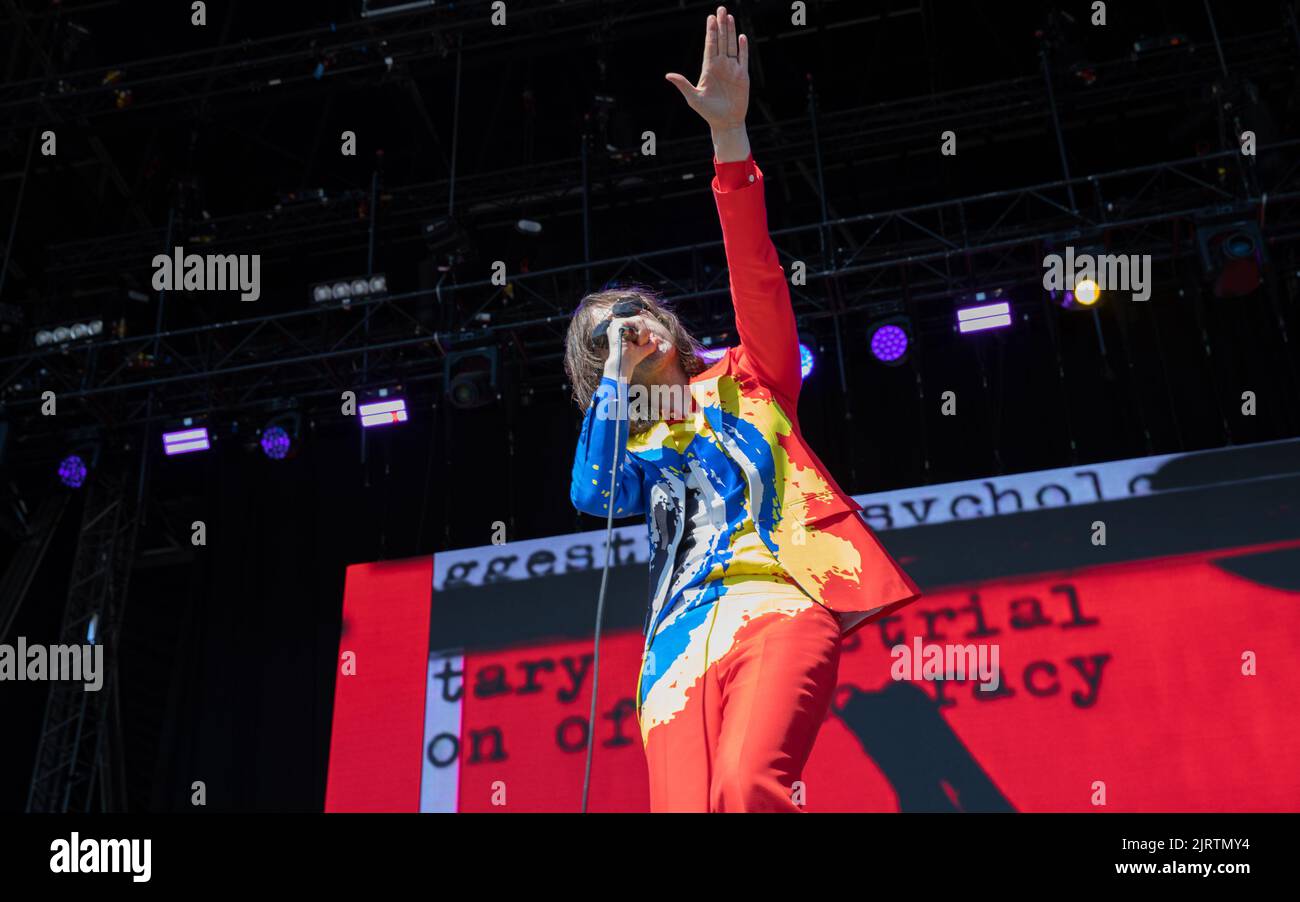 Primal Scream opening Victorious Festival 2022. Southsea Common. 26 August 2022. Credit: Alamy Live News/Charlie Raven Stock Photo