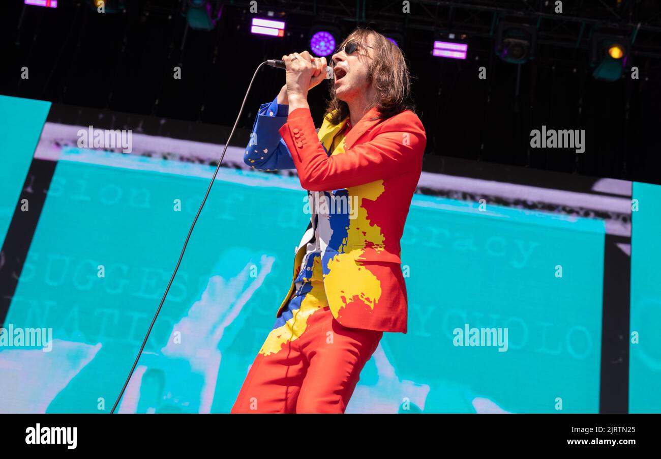 Primal Scream opening Victorious Festival 2022. Southsea Common. 26 August 2022. Credit: Alamy Live News/Charlie Raven Stock Photo