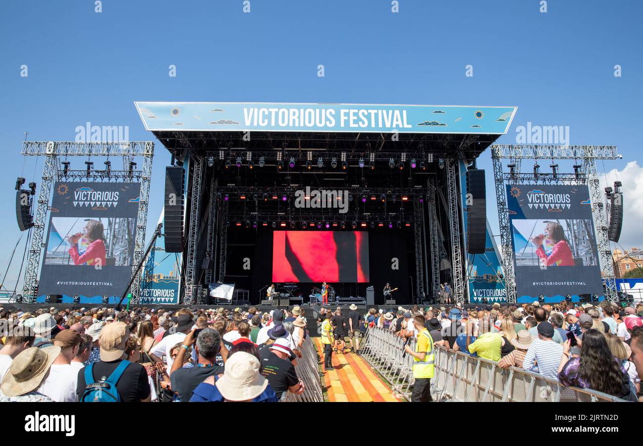 Primal Scream opening Victorious Festival 2022. Southsea Common. 26 August 2022. Credit: Alamy Live News/Charlie Raven Stock Photo