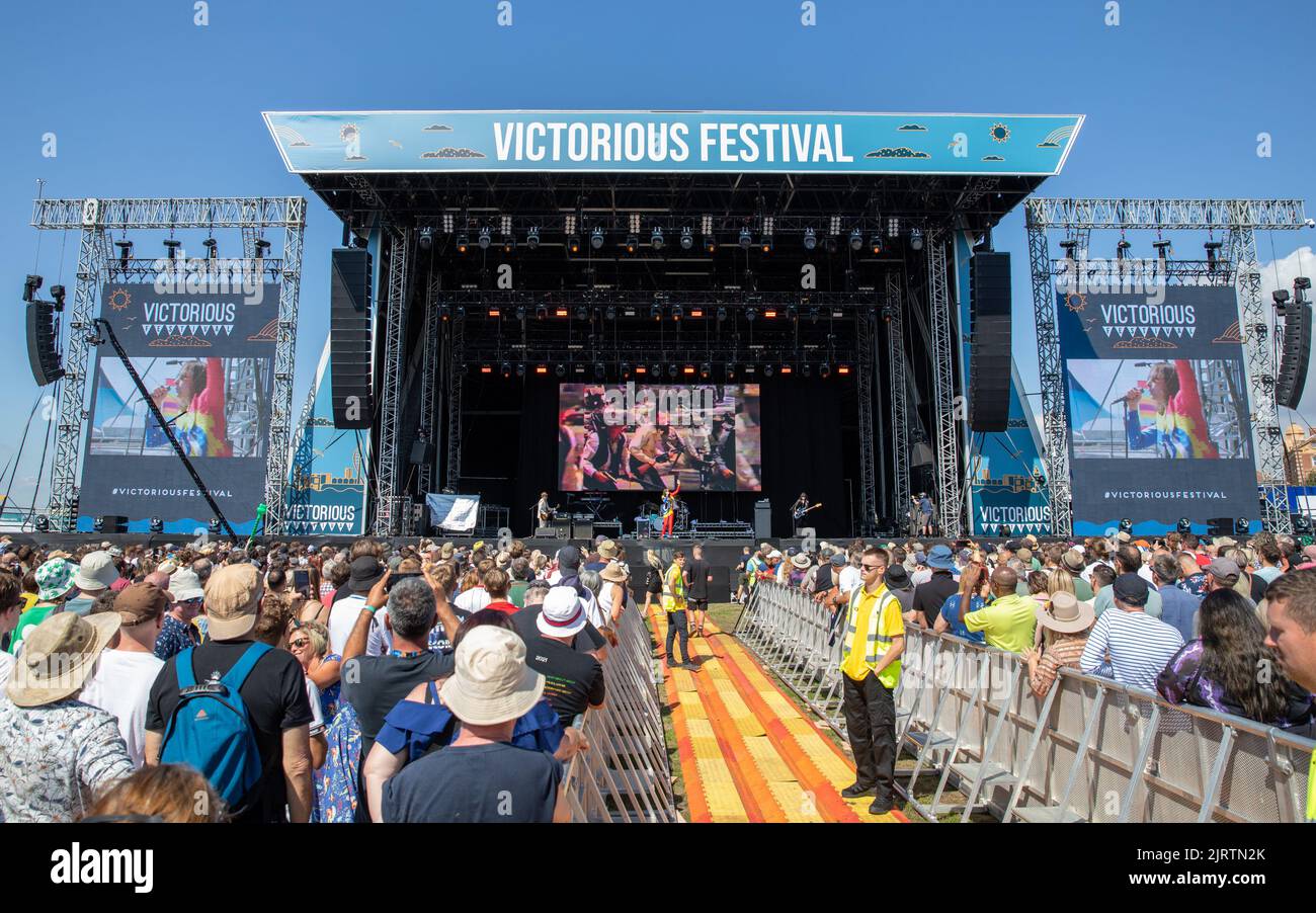 Primal Scream opening Victorious Festival 2022. Southsea Common. 26 August 2022. Credit: Alamy Live News/Charlie Raven Stock Photo