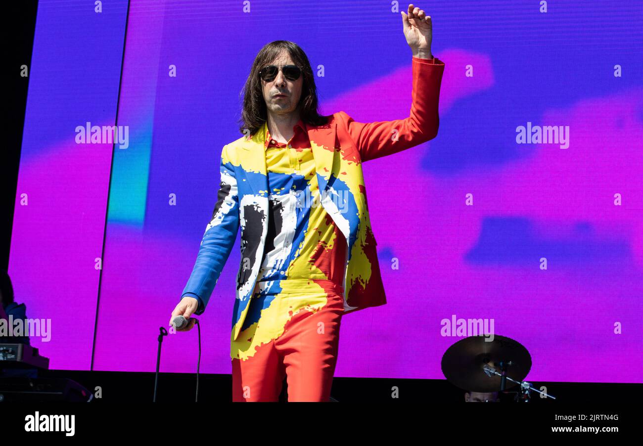 Primal Scream opening Victorious Festival 2022. Southsea Common. 26 August 2022. Credit: Alamy Live News/Charlie Raven Stock Photo