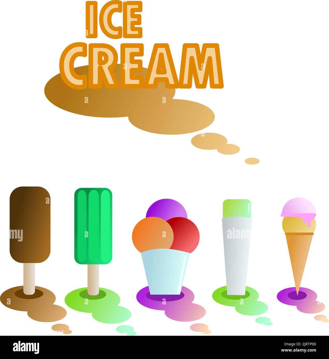 Different types of ice creams Stock Photo Alamy