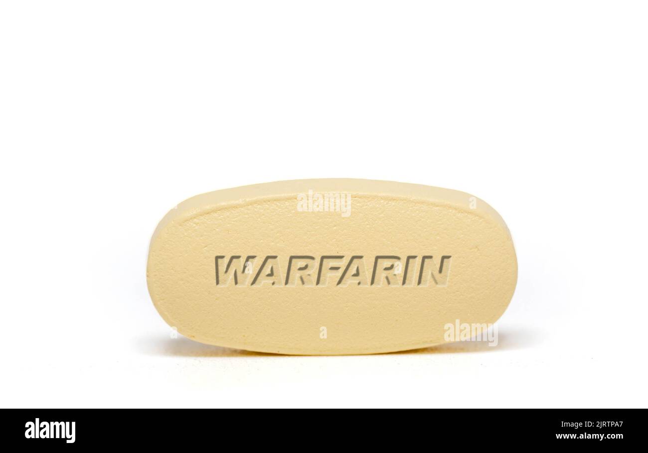 Warfarin Pharmaceutical medicine pills tablet Copy space. Medical