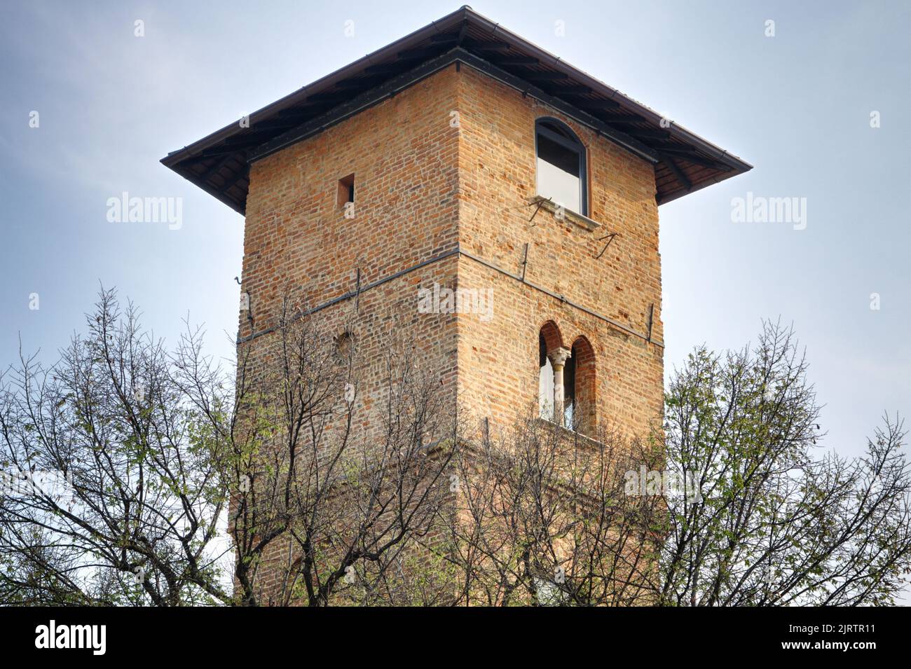 Old Milan - The Medieval Torre dei Gorani (Gorani's Tower), 11th century - Via Brisa, Milan Stock Photo