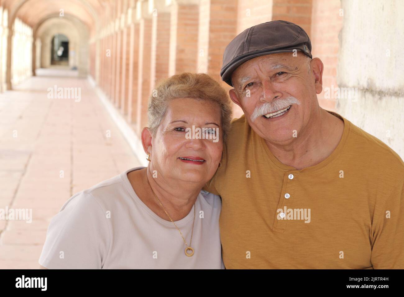 Senior citizens falling in love Stock Photo