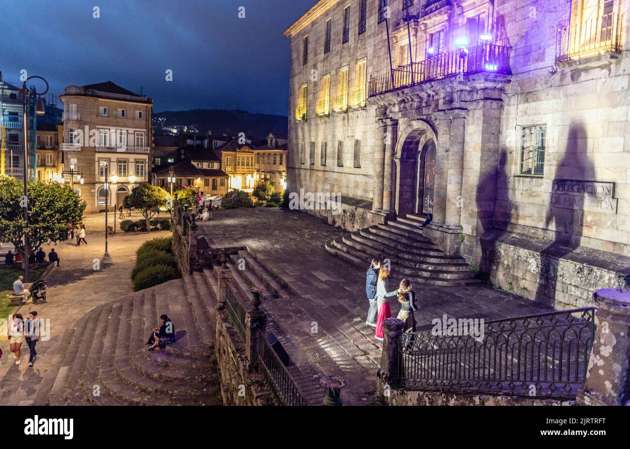 Convento De San Franciso at Night Pontevedra Galicia Spain Stock Photo