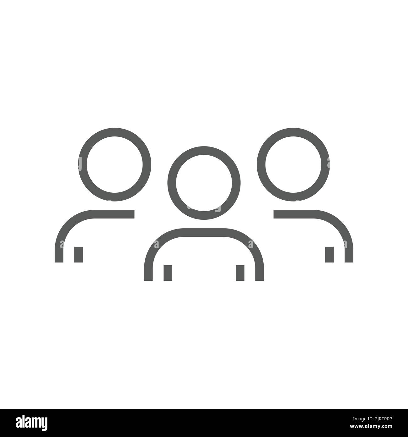 Group of people black vector icon. Team, teamwork outlined symbol. Stock Vector