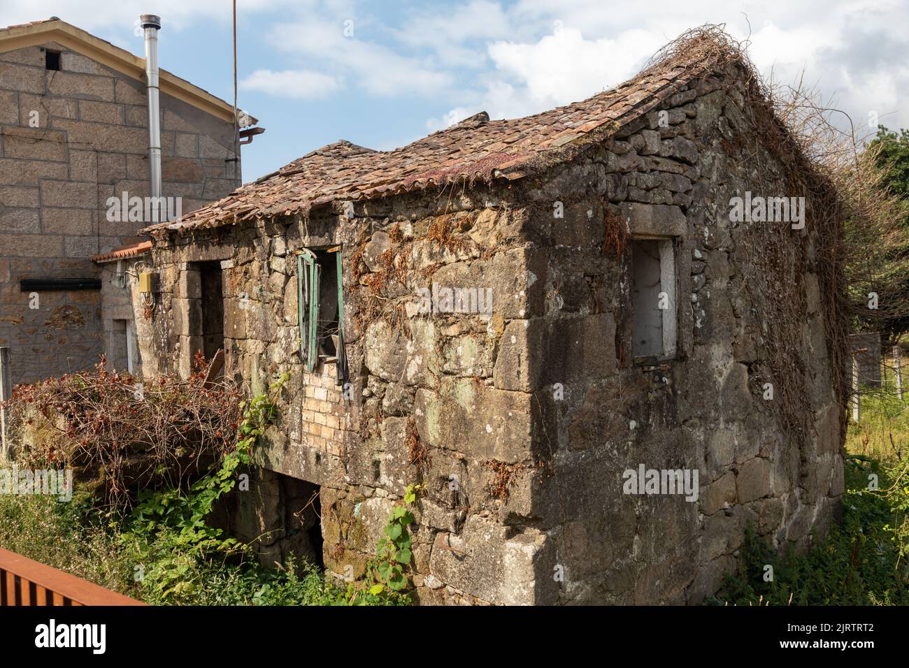 Ruined Old House On The Camino De Santiago Galicia Spain Stock Photo