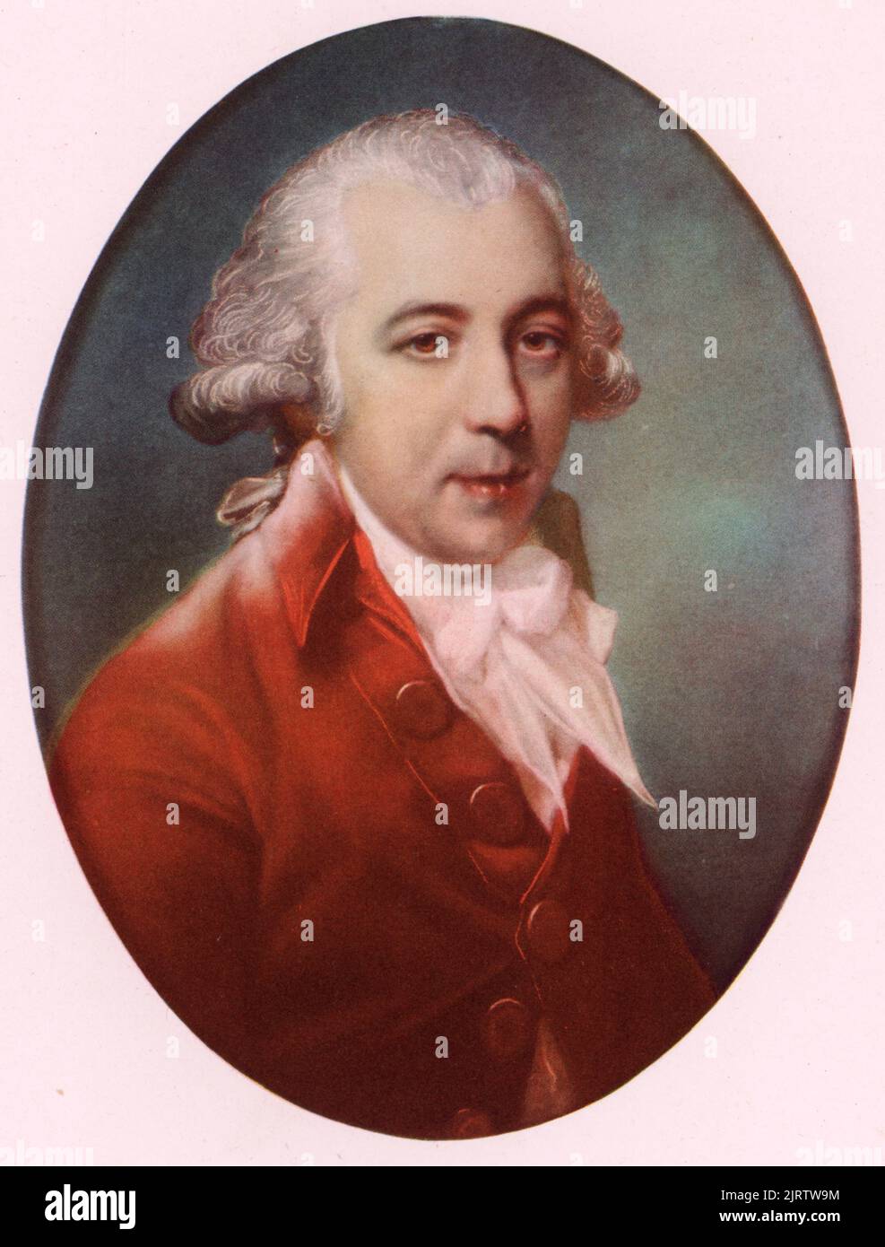 Richard Brinsley Sheridan (1751-1816), 1788. By John Russell (1745-1806). Irish satirist, a politician, a playwright, poet, and one time owner of the London Theatre Royal, Drury Lane. Stock Photo