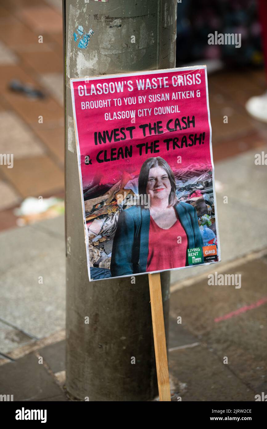 Glasgow, Scotland, UK. 26th Aug, 2022. Joint union Strike Rally in Glasgow city centre Credit: Kay Roxby/Alamy Live News Stock Photo