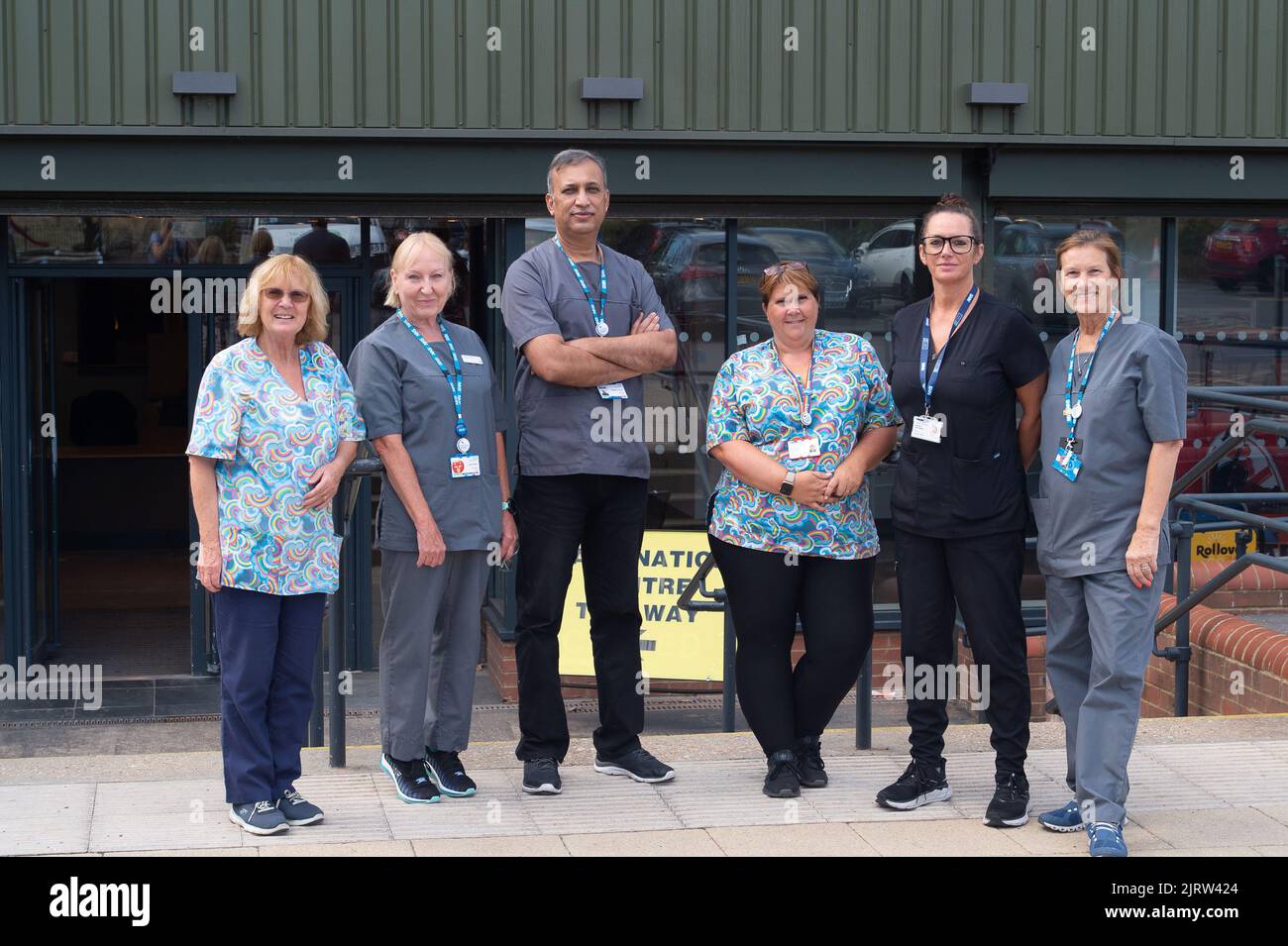 Slough, Berkshire, UK. 26th August, 2022. The last day for the hard working NHS staff at the Covid-19 Mass Vaccination Centre at Salt Hill Park was closed and emptied today. NHS staff will still be doing Covid-19 vaccinations and booster jabs in the area but at smaller venues as well as using a mobile bus. Credit: Maureen McLean/Alamy Live News Stock Photo