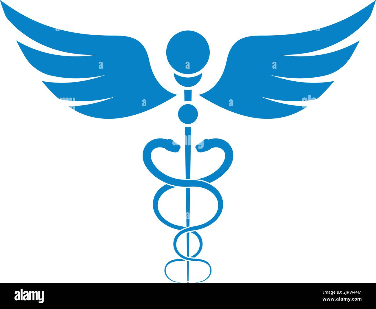 caduceus symbol blue silhouette icon Stock Vector Image & Art - Alamy