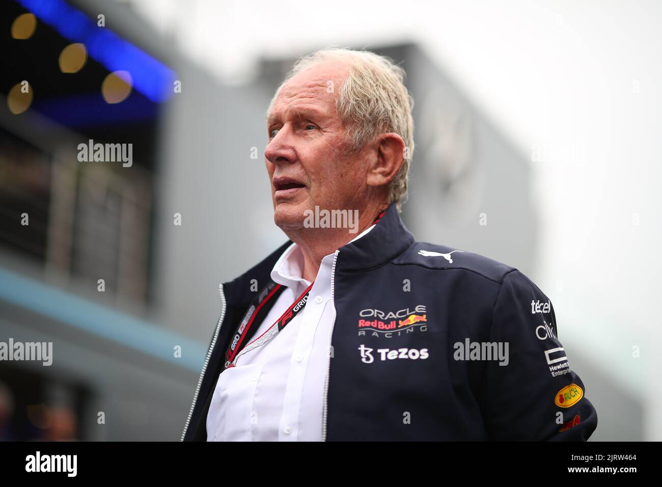 Stavelot Malmedy Spa, Belgium. 27th Jan, 2022. Helmut Marko former professional racing driver and current advisor to the Red Bull GmbH Formula One teams, and head of Red Bull's driver development program during the Belgian GP, 25-28 August 2022 at Spa-Francorchamps track, Formula 1 World championship 2022. Credit: Independent Photo Agency/Alamy Live News Stock Photo