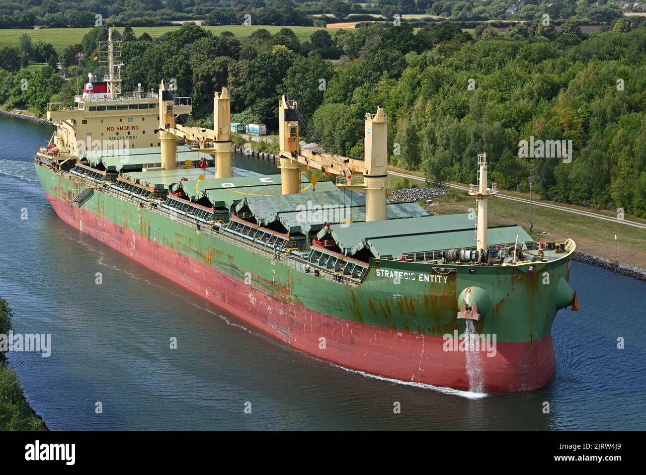 Bulk Carrier STRATEGIC ENTITY passing the Kiel Canal Stock Photo Alamy