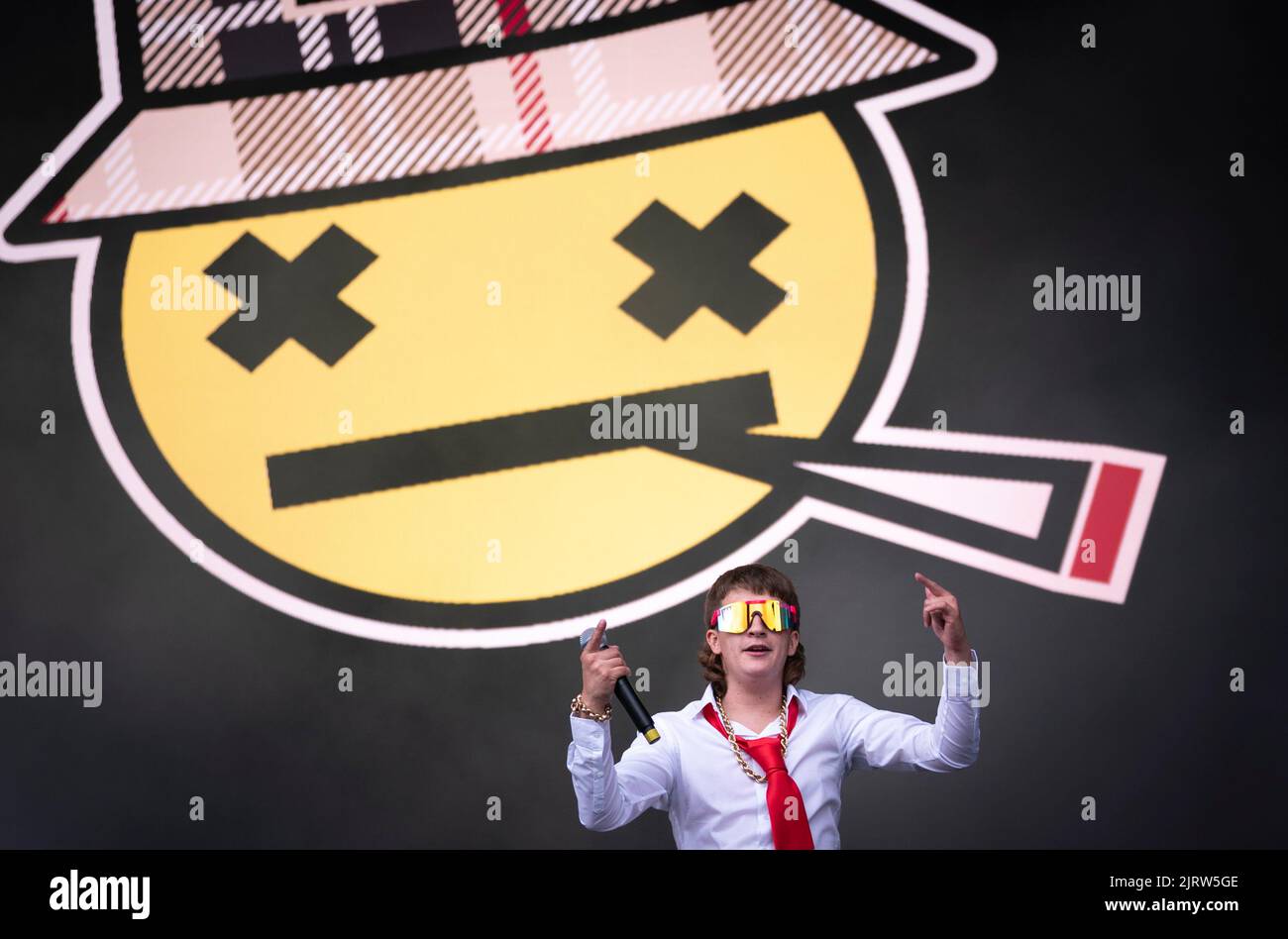 Sam Robinson from Bad Boy Chiller Crew performs during the Leeds