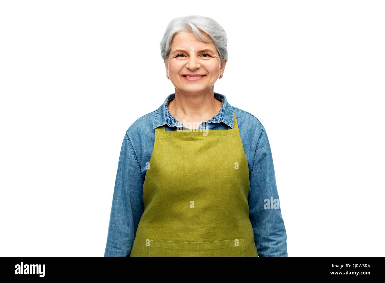 Mature female gardener in apron hi-res stock photography and images - Alamy