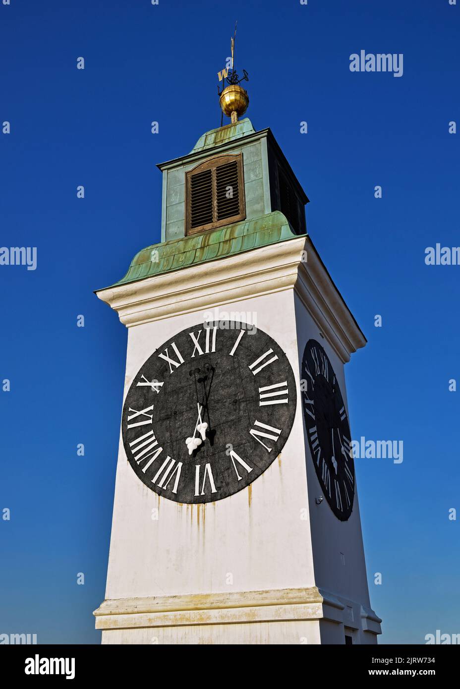 Clock Tower, Petrovaradin Fortress, Novi Sad, Serbia Stock Photo