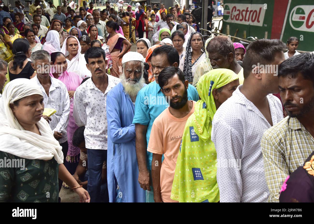 Guwahati, Guwahati, India. 25th Aug, 2022. Bank account holder queue to