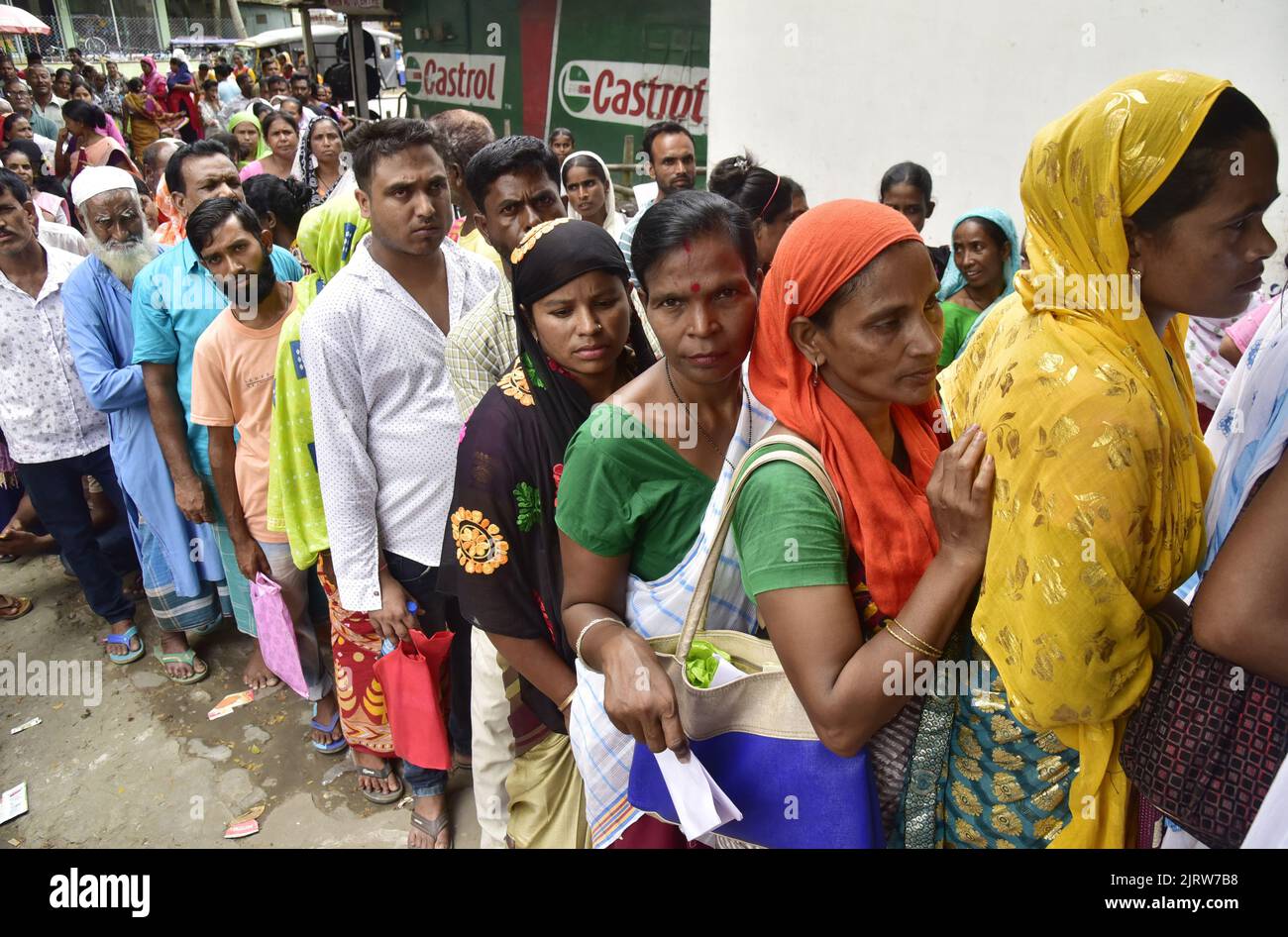 Guwahati, Guwahati, India. 25th Aug, 2022. Bank account holder queue to