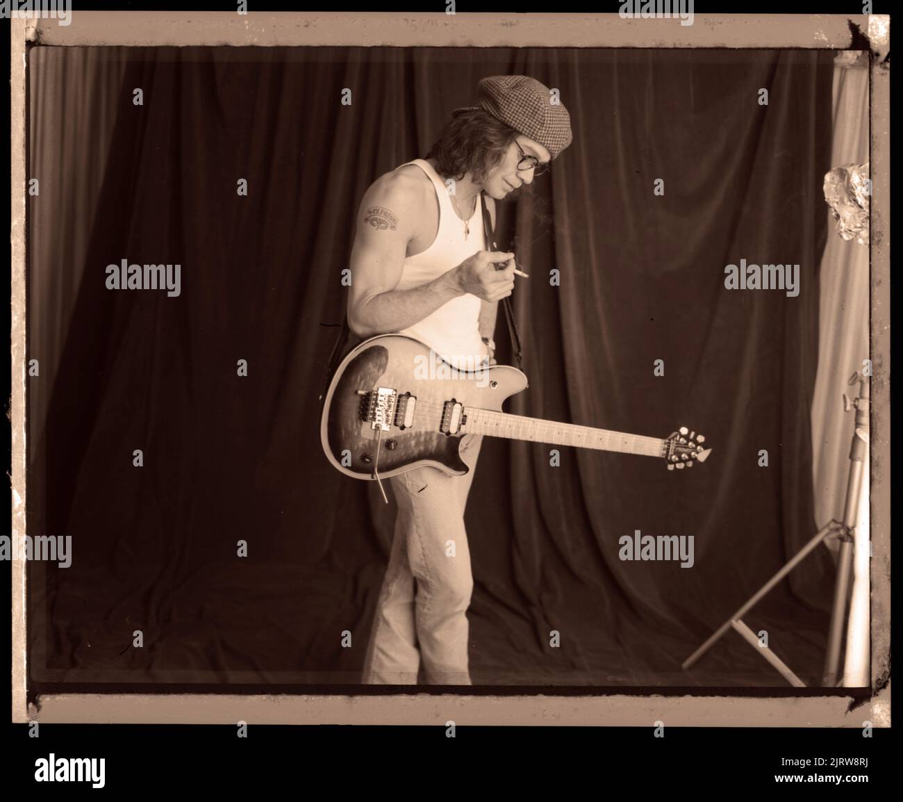 Los Angeles Ca: Eddie Van Halen portrait session at his home in