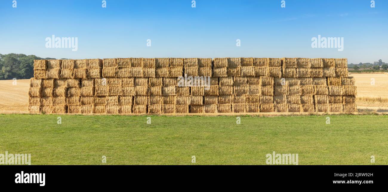 Haystack at harvest time in North Yorkshire, England, United Kingdom Stock Photo