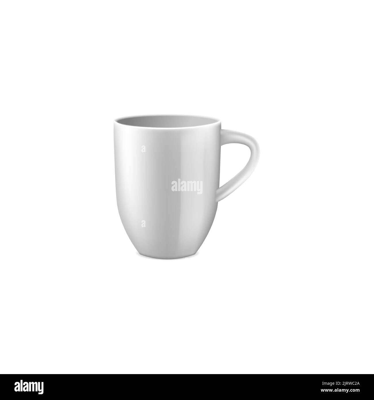 Coffee cups mock up. Ceramic 3D mug template. Vector blankn teacups set