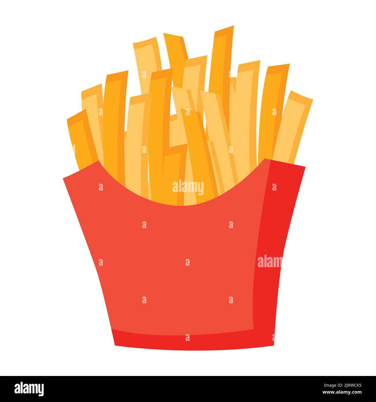 cute food of french fries on cartoon version,vector illustration Stock Vector