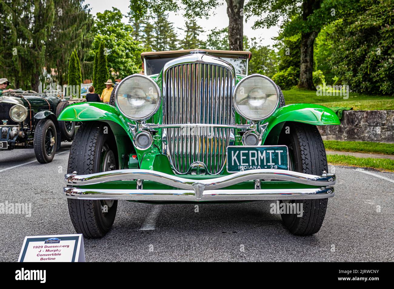 Highlands, NC June 11, 2022 Low perspective front view of a 1929 Duesenberg JMurphy