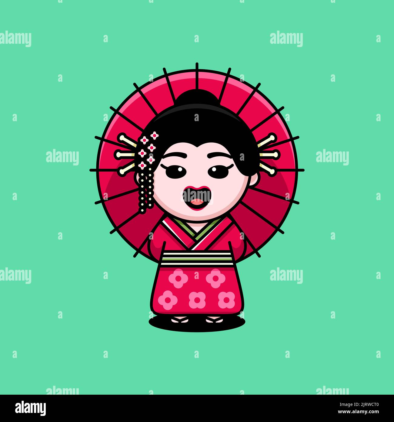 cute-geisha-for-logo-icon-and-sticker-stock-vector-image-art-alamy