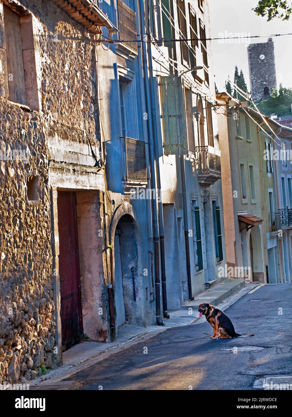A back street in Cessenon-sur-Orb, southern France Stock Photo