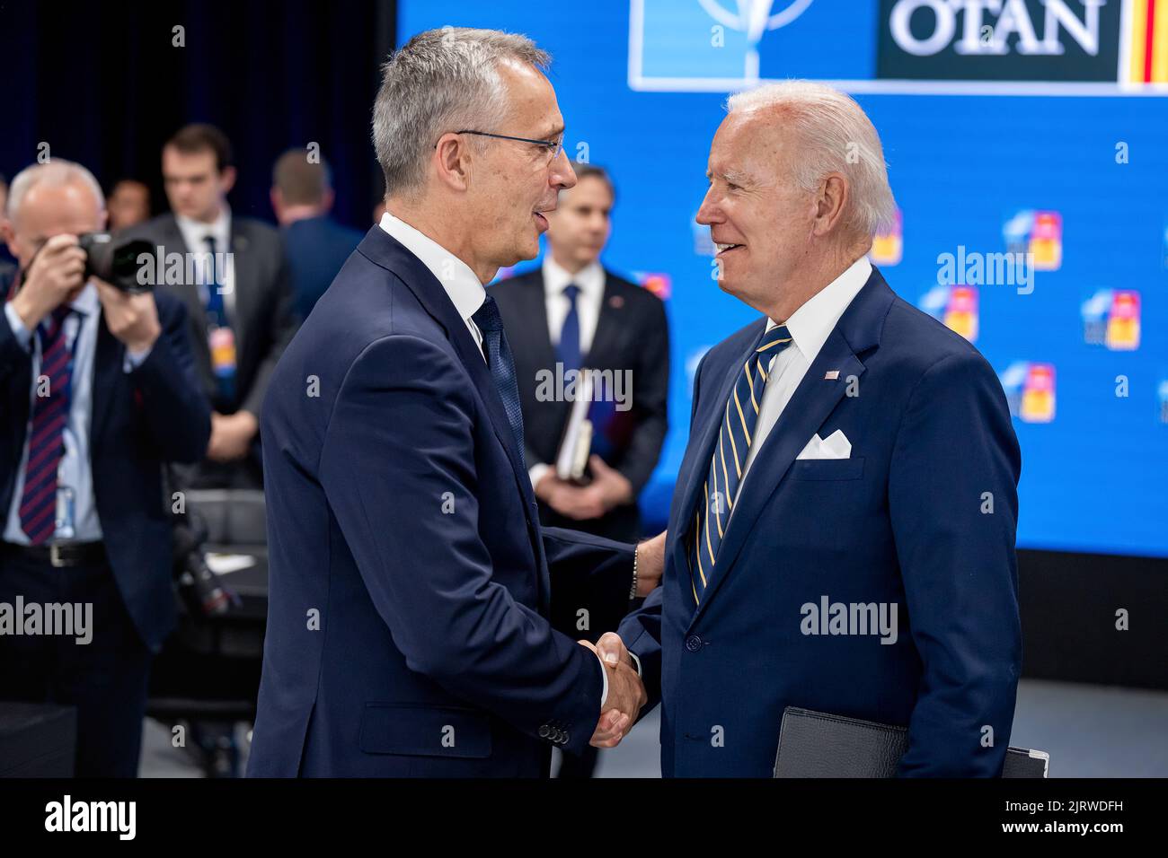 President Joe Biden attends the third session of the North Atlantic Council at the NATO Summit, Thursday, June 30, 2022, at IFEMA Madrid. (Official White House Photo by Adam Schultz) Stock Photo