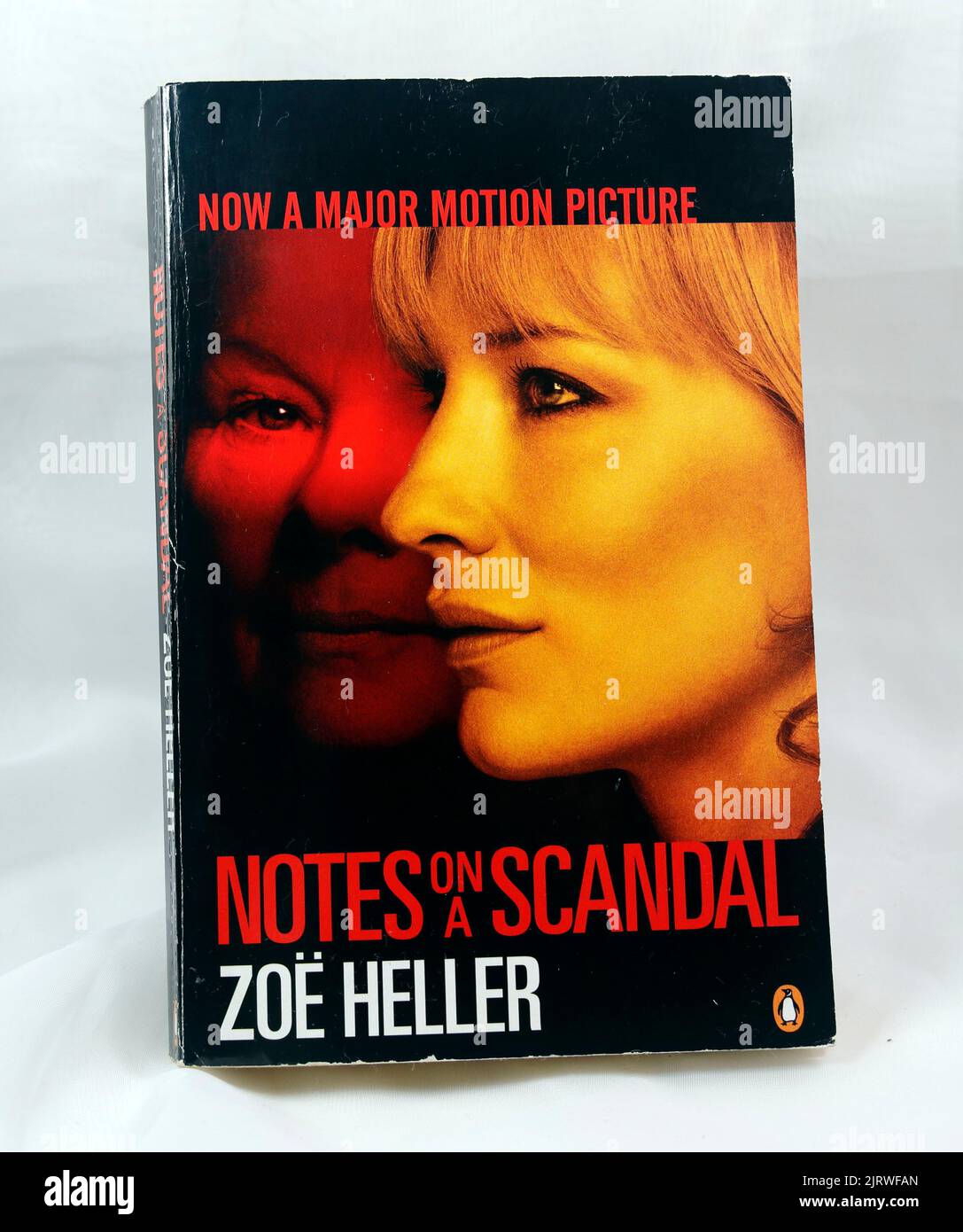 Notes on a Scandal book cover. front cover. Zoe Heller. Studio set up Stock Photo