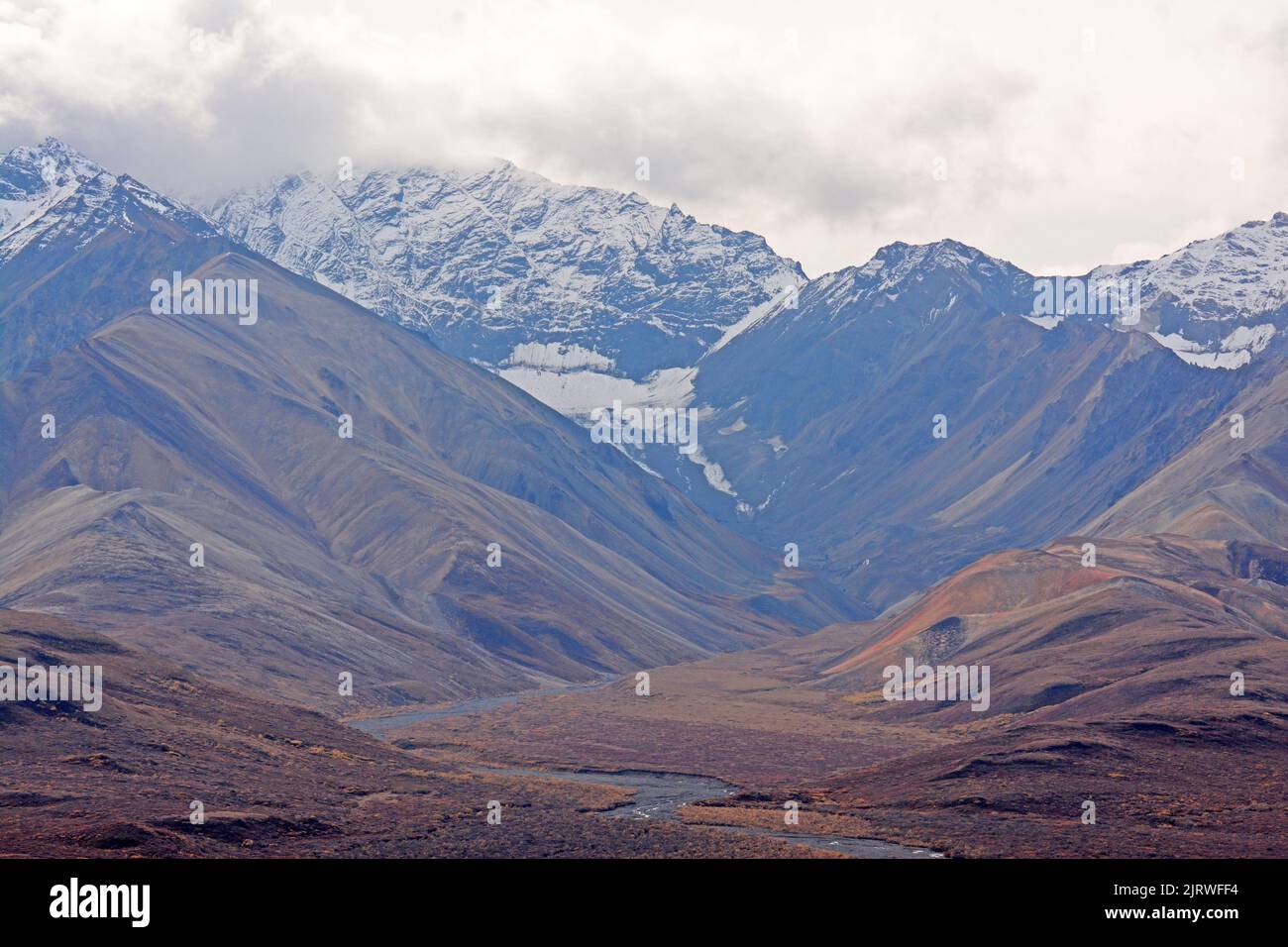 Mountains in Denali National Park in Alaska Stock Photo