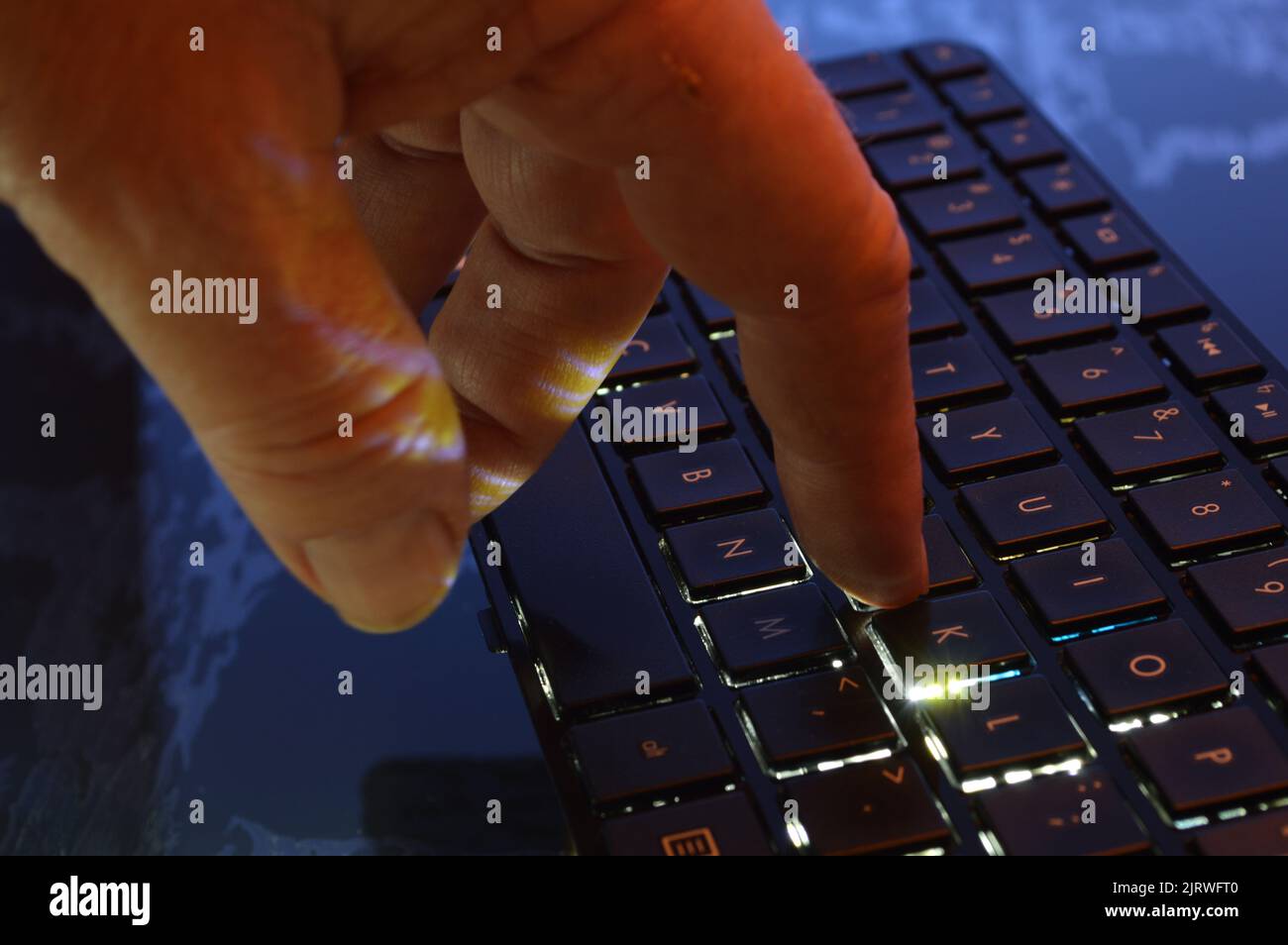 Fingers on a computer keyboard Stock Photo Alamy