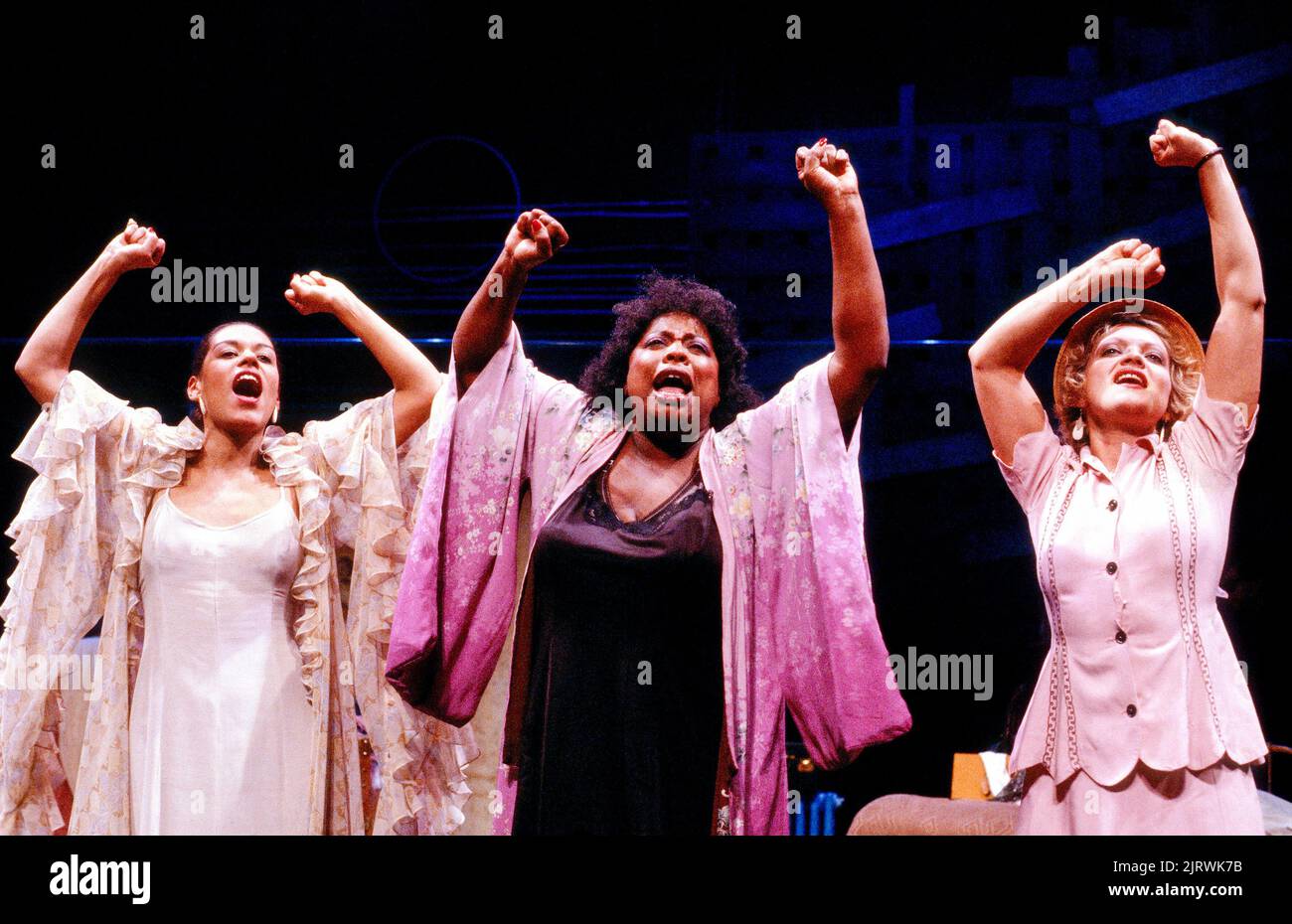 l-r: Debby Bishop, Carol Woods, Maria Friedman in BLUES IN THE NIGHT at the Donmar Warehouse, London WC2  12/06/1987  conceived & originally directed by Sheldon Epps  design: Michael Pavelka  lighting: Kevin Sleep  staging: Steve Whatley Stock Photo