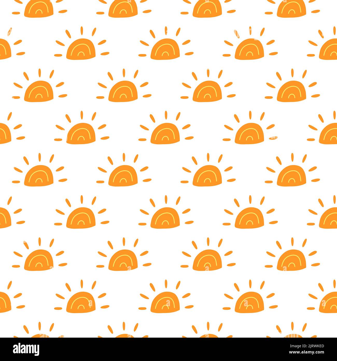 White seamless pattern with doodle colorful sun icons Stock Vector ...