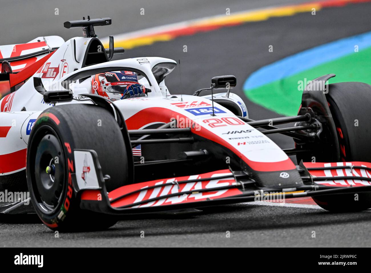 Spa, Belgium. 26th Aug, 2022. Haas Danish rider Kevin Magnussen ...