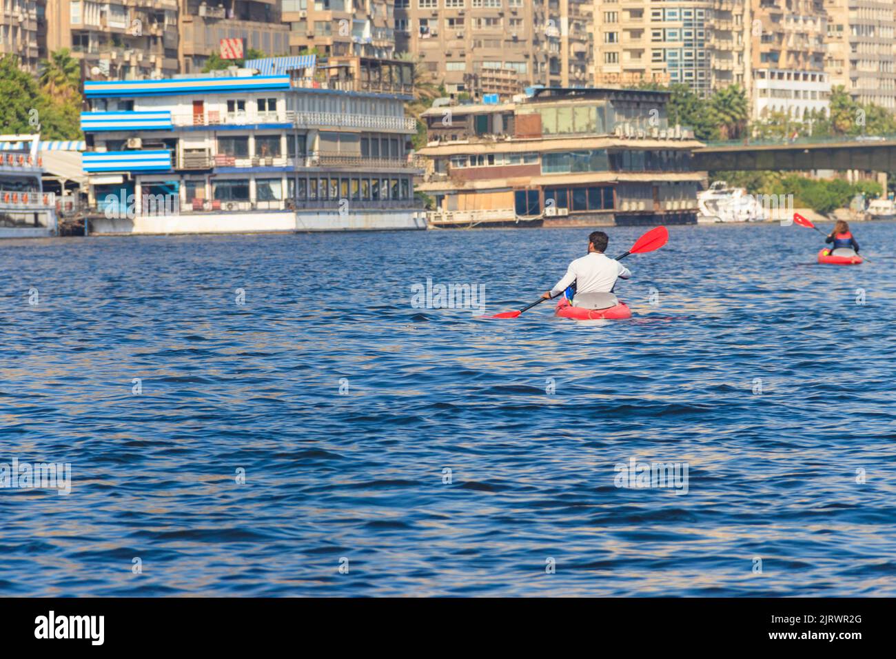 Kayaking on the Nile river in Cairo, Egypt Stock Photo Alamy