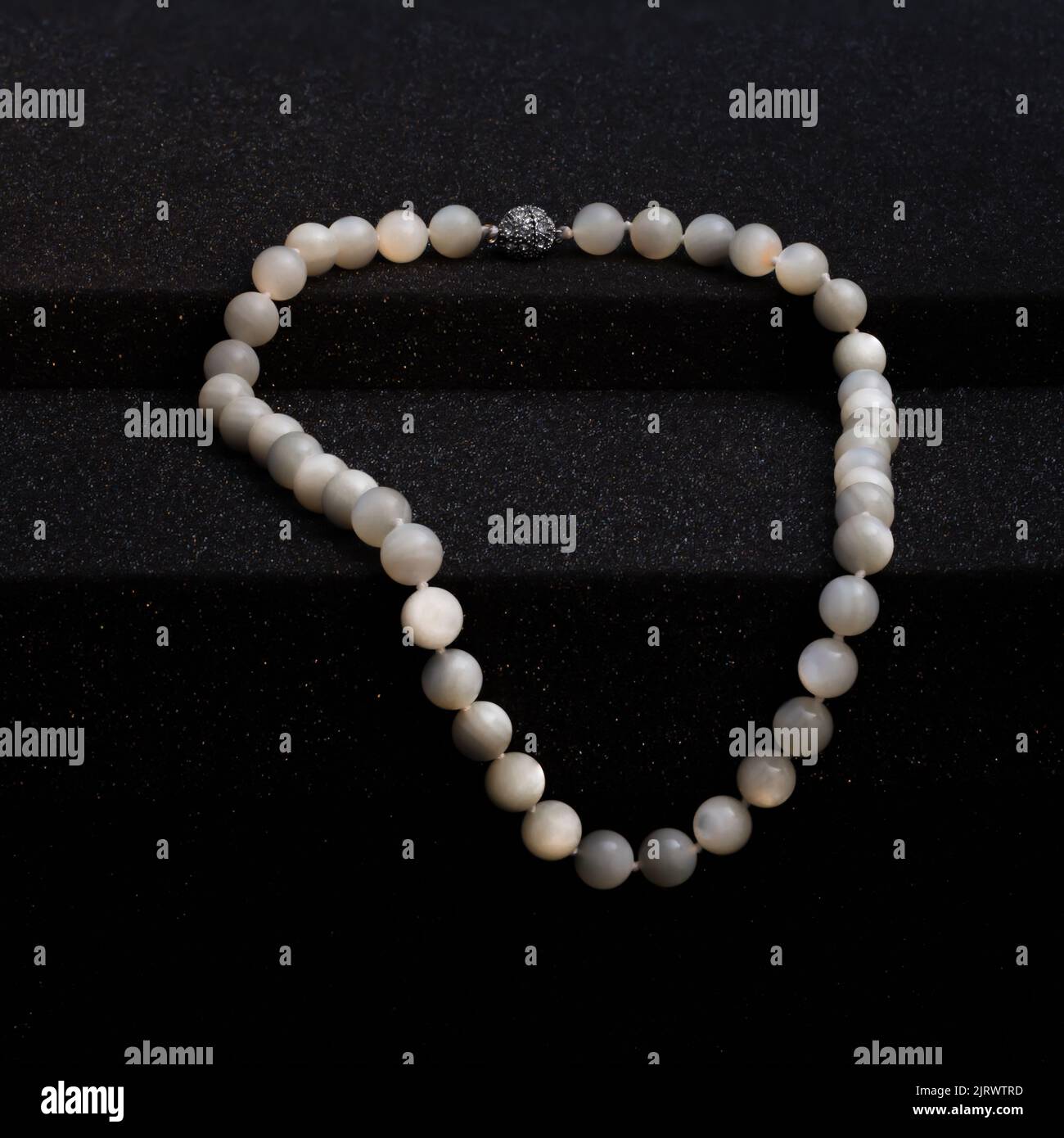 Handmade pearl necklace from Ohrid lake region, Macedonia traditional souvenir stock photo Stock Photo