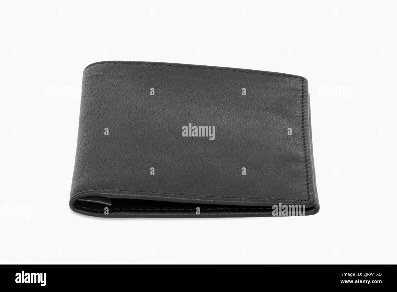 black leather wallet on white background Stock Photo