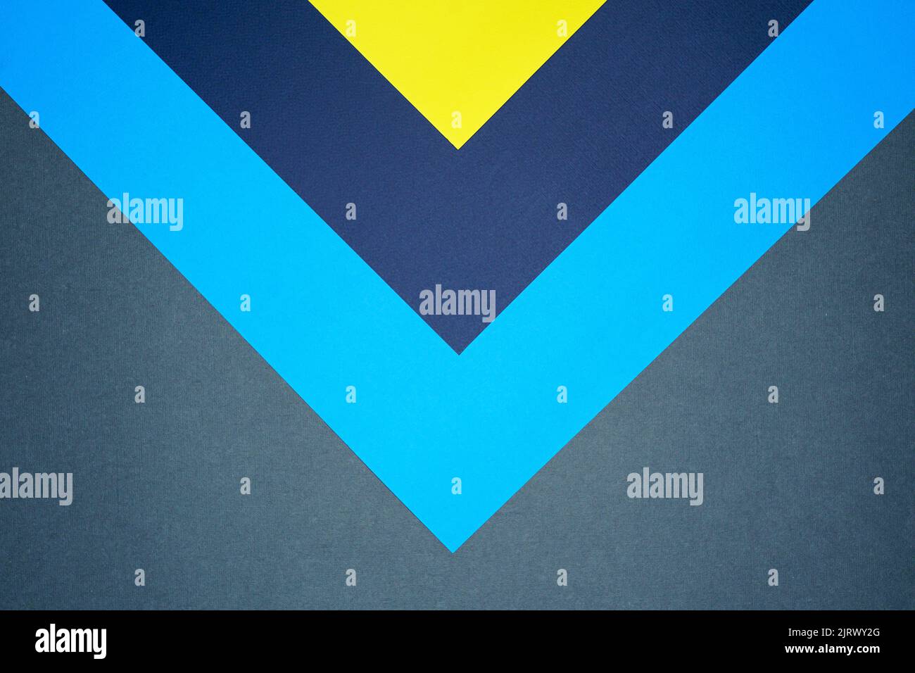 Blue, yellow, gray four tone color paper background with stripes. Abstract background modern