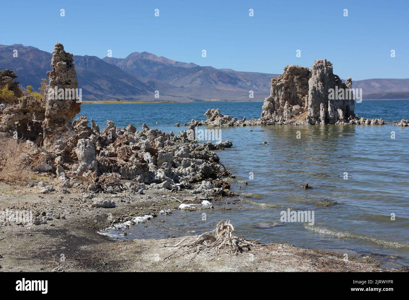 Mono Lake tufa towers Stock Photo