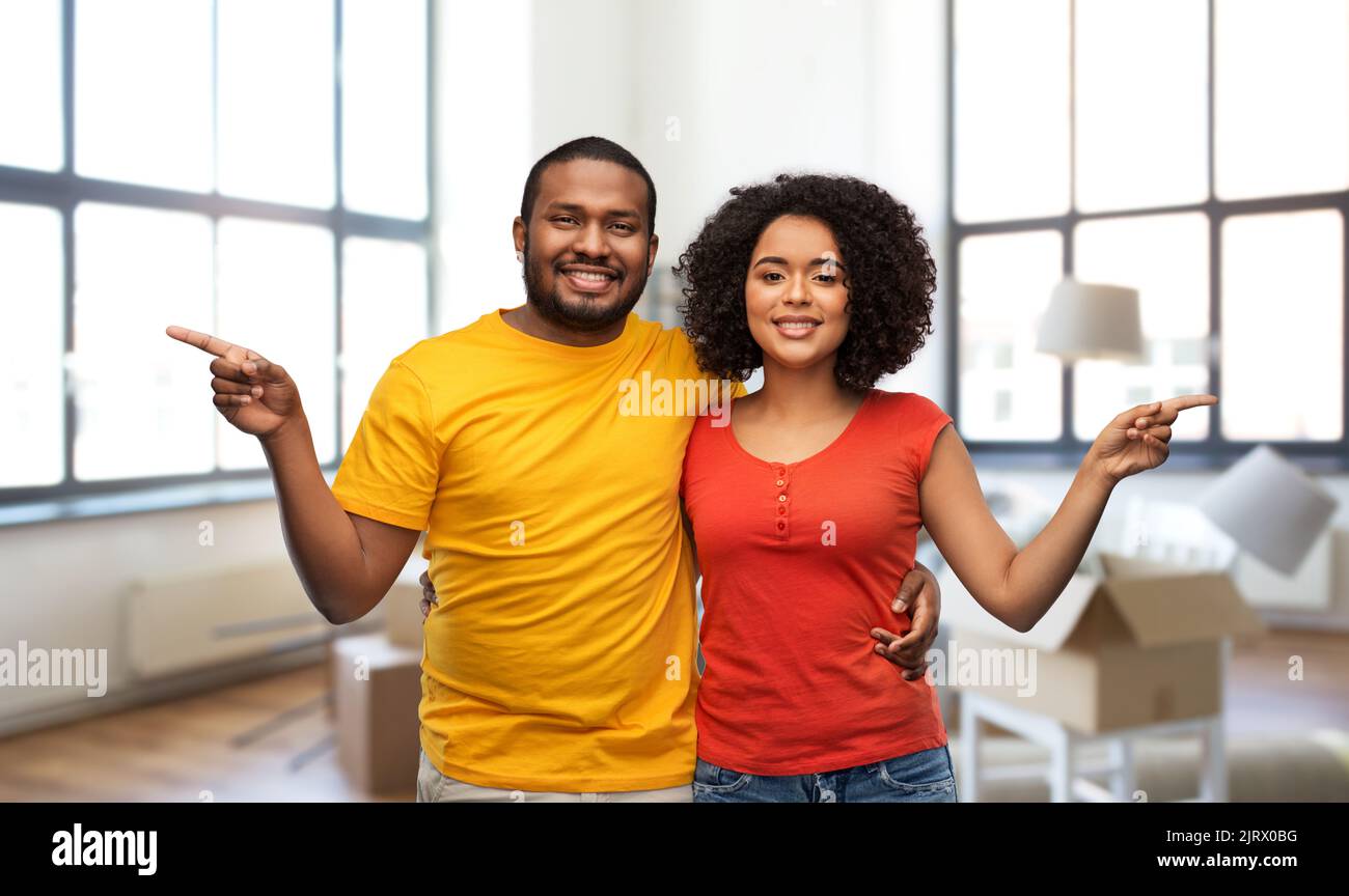 happy african american couple at new home Stock Photo - Alamy