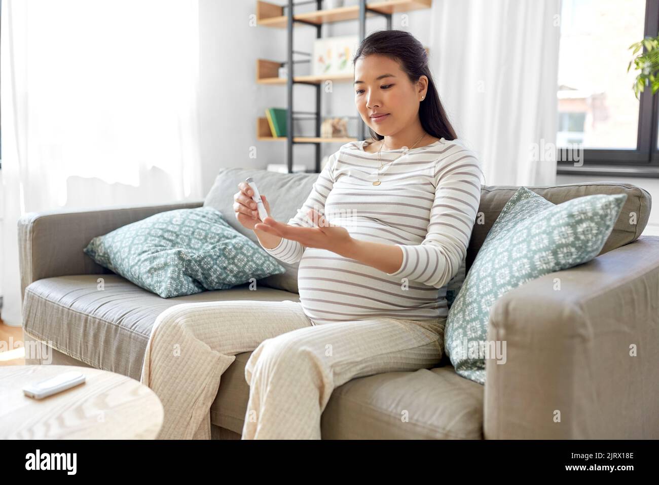 pregnant woman with making blood test Stock Photo Alamy
