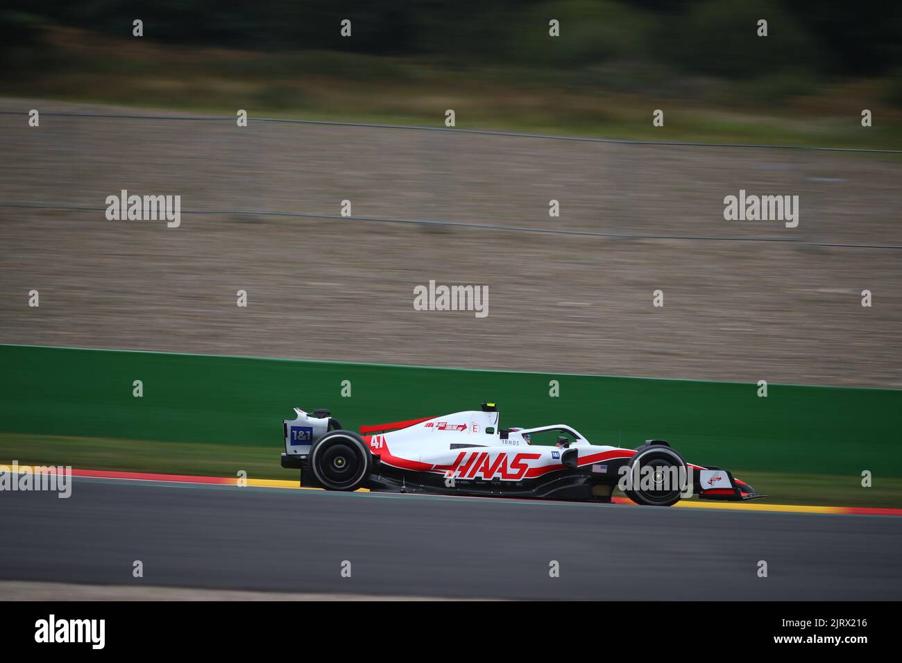 Stavelot Malmedy Spa, Belgium. 27th Jan, 2022. #47 Mick Schumacher, Haas F1 Team during the Belgian GP, 25-28 August 2022 at Spa-Francorchamps track, Formula 1 World championship 2022. Credit: Independent Photo Agency/Alamy Live News Stock Photo