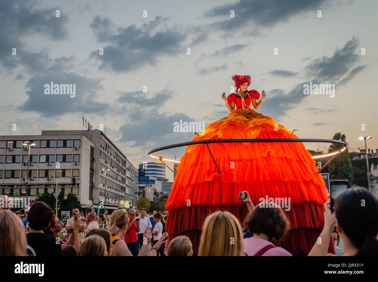 Novi Sad, Serbia - August 25. 2021: The 22nd Street Musicians Festival